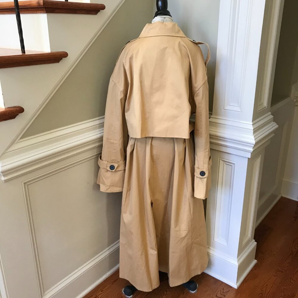 By Malene Birger Alanis Oversized Rain Trench Coat Womens 44 14 XL Tan Sand Belt - Picture 13 of 15